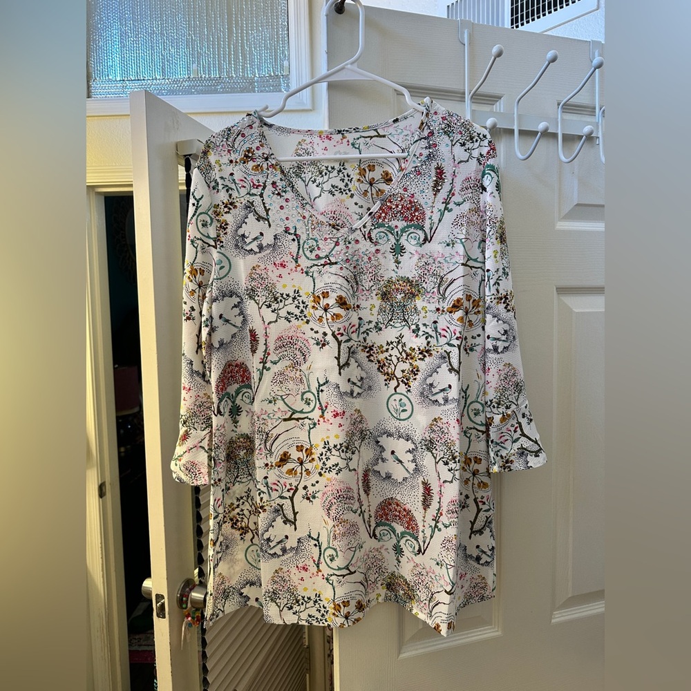 Floral Patterned Swimsuit Cover